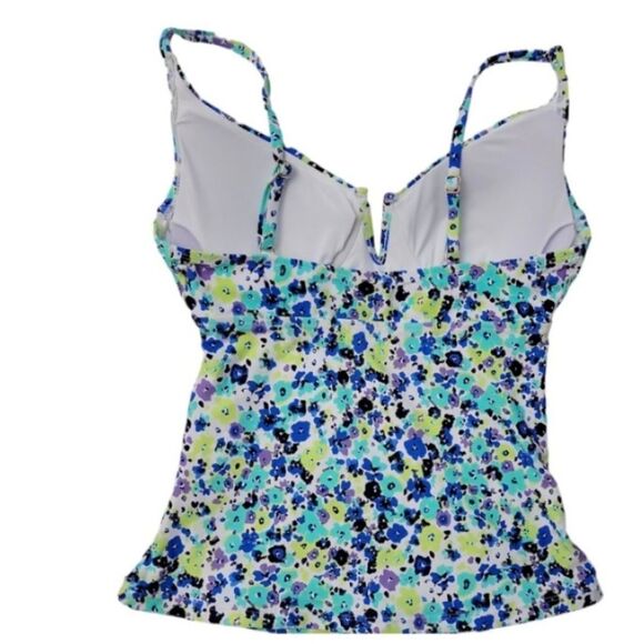 Anne Cole Floral Tankini Top NWT XS - Picture 2 of 4